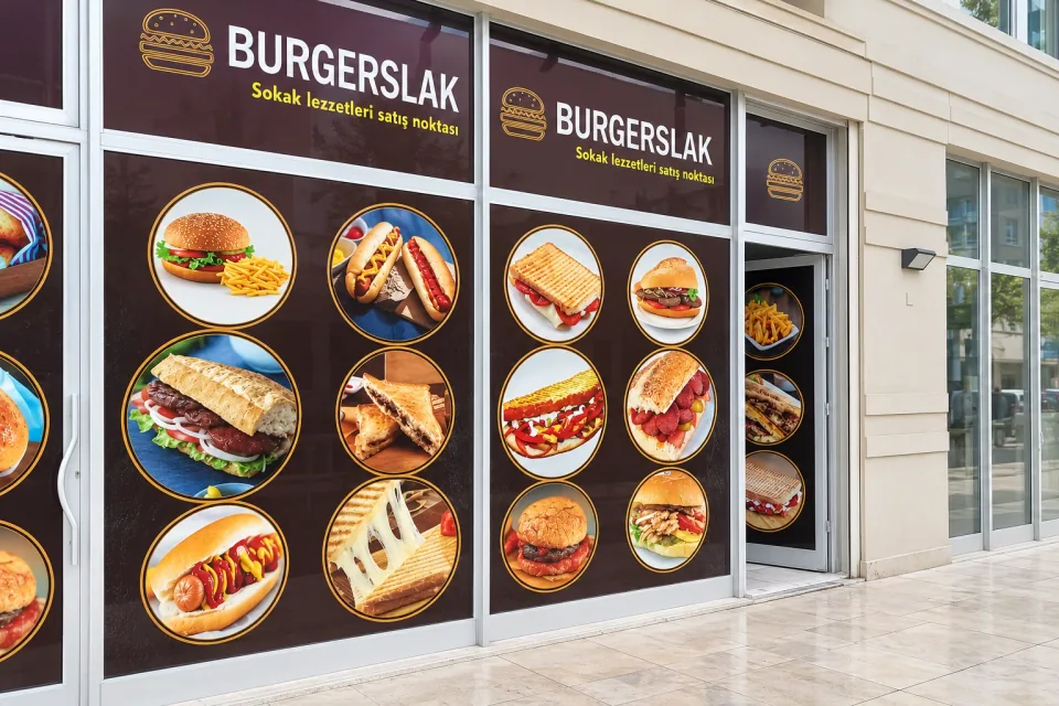 Burgerslak · Vitrin dijital baskı